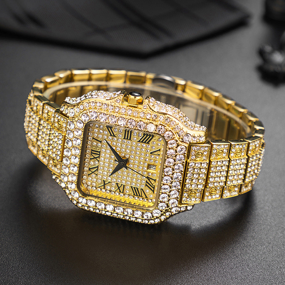 Diamant-Quarz-Armbanduhr